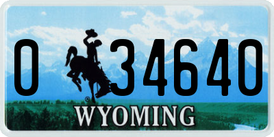 WY license plate 034640