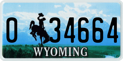 WY license plate 034664