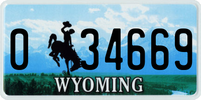 WY license plate 034669