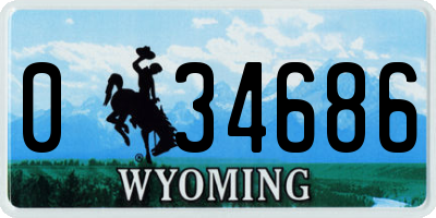 WY license plate 034686