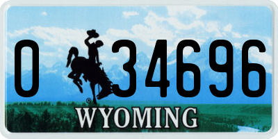 WY license plate 034696