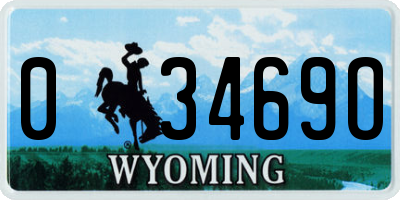 WY license plate 03469O