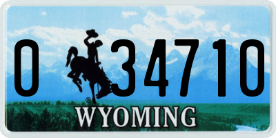 WY license plate 034710