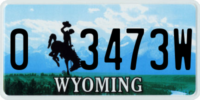 WY license plate 03473W