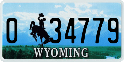 WY license plate 034779