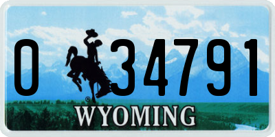 WY license plate 034791