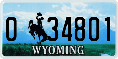 WY license plate 034801