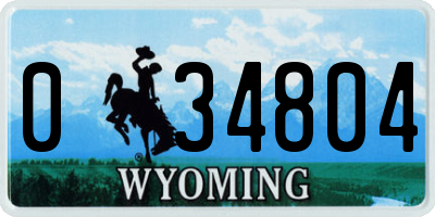 WY license plate 034804