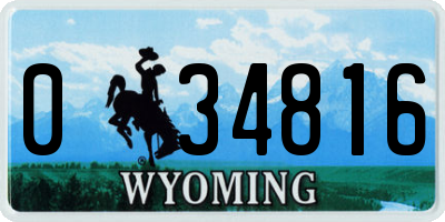 WY license plate 034816
