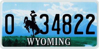 WY license plate 034822