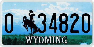 WY license plate 03482O