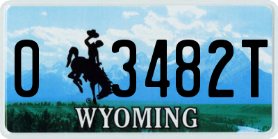 WY license plate 03482T