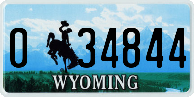 WY license plate 034844