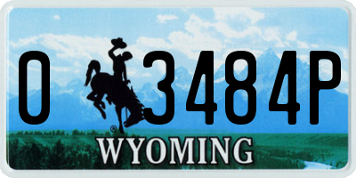 WY license plate 03484P