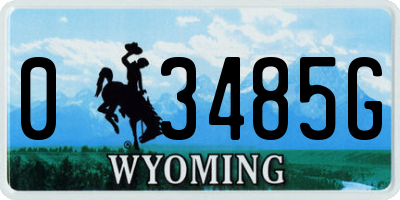 WY license plate 03485G