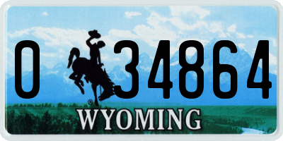 WY license plate 034864