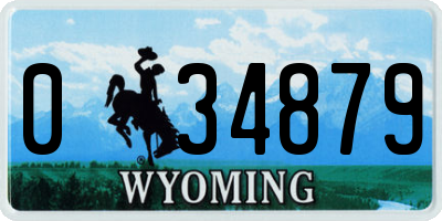 WY license plate 034879