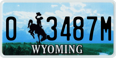 WY license plate 03487M