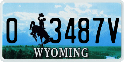 WY license plate 03487V