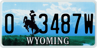 WY license plate 03487W