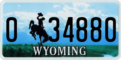 WY license plate 034880
