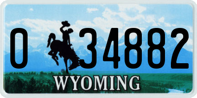 WY license plate 034882