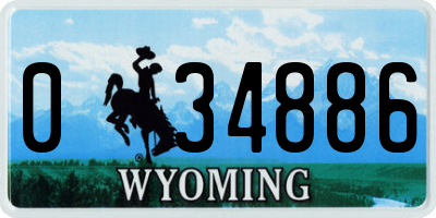 WY license plate 034886