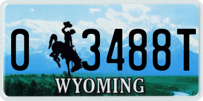 WY license plate 03488T
