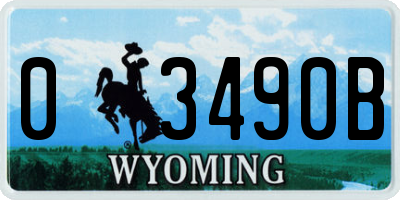 WY license plate 03490B