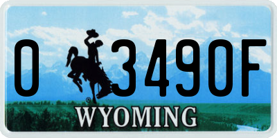 WY license plate 03490F