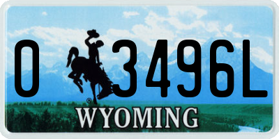 WY license plate 03496L