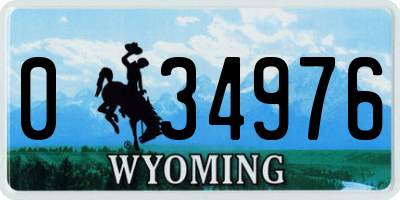 WY license plate 034976