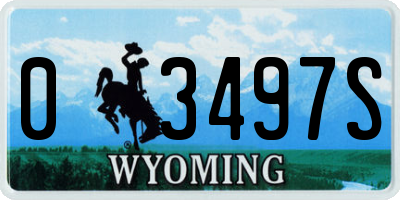 WY license plate 03497S