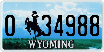 WY license plate 034988