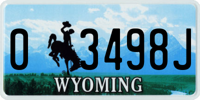 WY license plate 03498J