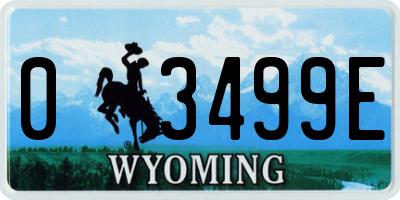 WY license plate 03499E