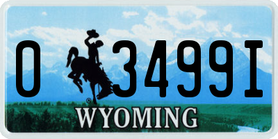 WY license plate 03499I