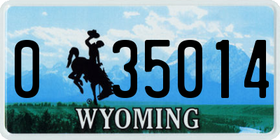 WY license plate 035014