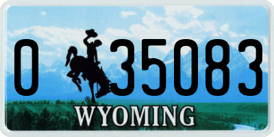 WY license plate 035083