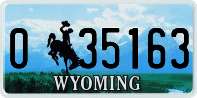 WY license plate 035163