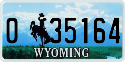 WY license plate 035164