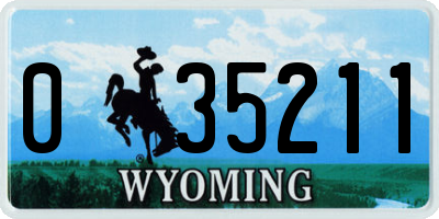 WY license plate 035211