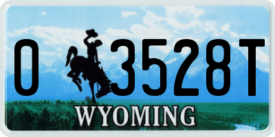 WY license plate 03528T