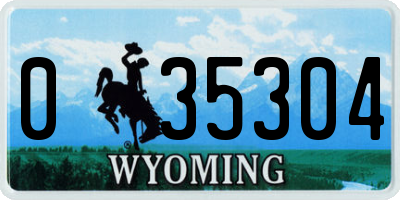 WY license plate 035304