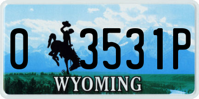 WY license plate 03531P