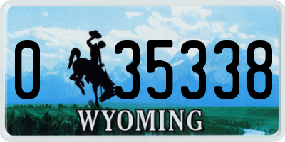 WY license plate 035338