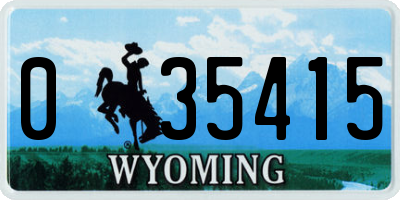 WY license plate 035415