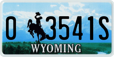 WY license plate 03541S