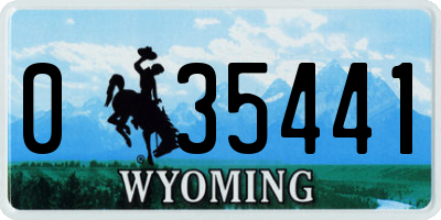 WY license plate 035441