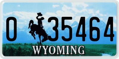 WY license plate 035464